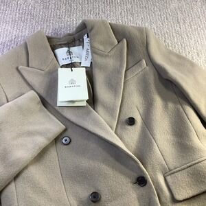 Babaton Aritzia Slouch Coat Nomad Taupe Wool Cashmere Long Coat Size Small NWT